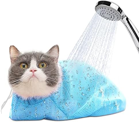 Чанта за къпане на котки Riyanon, Чанта за Миене на Котки, Регулируем Мултифункционален Дишаща Удерживающая Чанта За Душата, Чанта