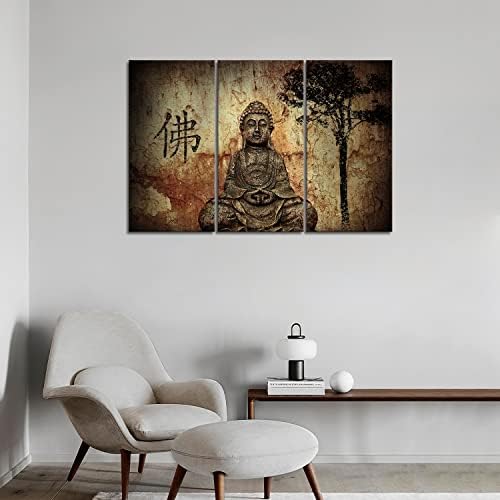 Религия Буда в Пещера с Китайски Фаянс Художествена Рисувани Картини, Печат Върху Платно Религия Картина за модерна Декорация