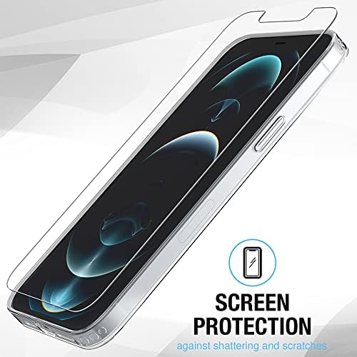 Калъф FlexGear [Пълна защита за iPhone 12 Pro Max и 2 Защитни фолиа, изработени от закалено стъкло - Кристално Чист