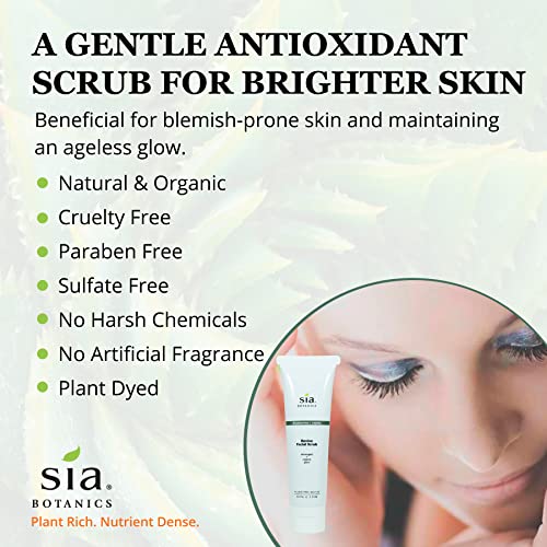 Sia Botanics Регенериращ Скраб за лице е Деликатен Антиоксидантен пилинг за по-ярки на кожата и свиване на порите - 3 Грама
