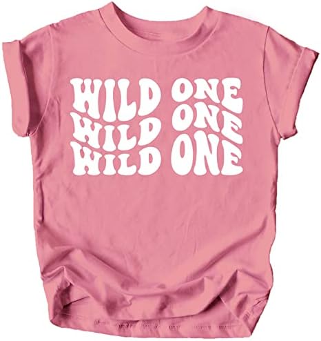 Тениска Wild One на 1-ви Рожден Ден, за Годовалой момичета или момче с вълнообразни вълни в Ретро стил, за Рожден Ден