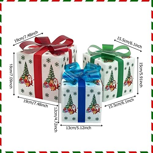 Коледни Подаръчни Кутии с Подсветка, Определени Коледен Декор от 3 теми,Коледни Украси За помещения,Коледни Украси в Подарък Кутии