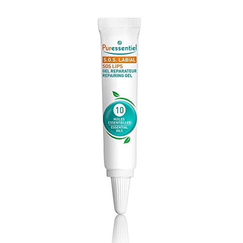 Puressentiel SOS Възстановяващ гел за устни - Лечебен средство за устни с натурален оттенък - Съдържа етерични масла и масло
