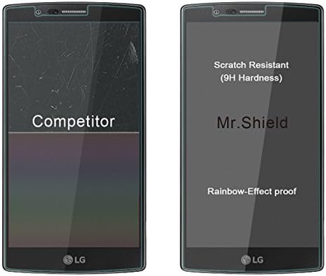 [КОМПЛЕКТ от 3 позиции] - Г-н.Shield е Проектиран за LG G4 [Защитен слой от закалено стъкло] [Ультратонкая на ръба на 0,3 мм с твърдост