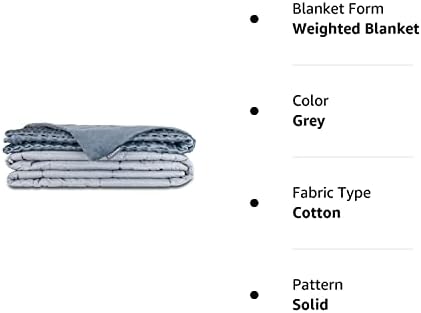 Утяжеленное одеяло Cooshi за възрастни Queen Size 20 паунда | с Пододеяльником Minky | Памук 60x80 | Сиво Тежко одеало | Стъклени