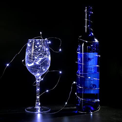 Светлини за винени бутилки NiHoo с втулка, 12 броя по 20 светодиода батерии (включени в комплекта) Страхотна Струнни инструменти
