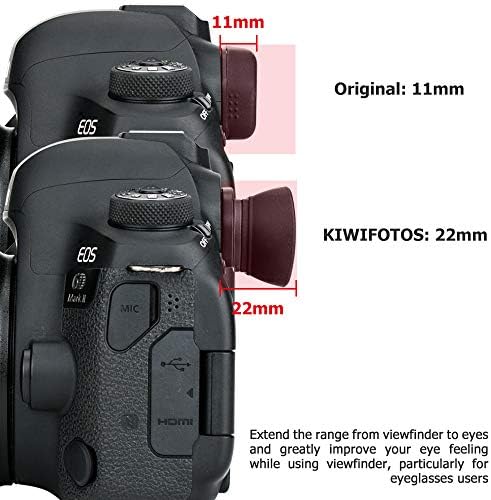 Kiwifotos Дълъг Мек Наглазник-Визьор за Canon EOS 80D 90C 70D 60D 77D 6D Mark II 5D Mark II Бунтовник T7 T6 T5 T100 T8i T7i T6s T6i