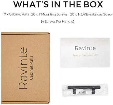 Ravinte 10 X 5-инчов Матов Черен чекмеджета за картотеки и 10 X 3-инчов Плоски Черни чекмеджета за шкафове