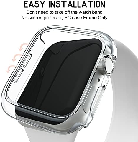 Mugust 4 Pack е Съвместим с Apple Watch Case 41 мм [без защитно фолио за екрана] Серия 8 Серия 7, Твърд калъф-броня за PC, Защитна