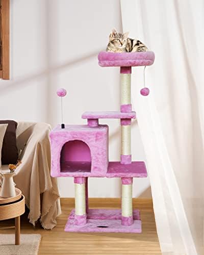 Етажната собственост KIYUMI Cat Tree Cat Tower с Когтеточкой от Сезал за котки в затворени помещения, Мебели за котки от Котешки