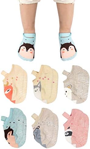 Нескользящие чорапи Dicry за малки момичета с Дръжка, Нескользящие Чехли за Ходене за Деца 6-12 Месеца
