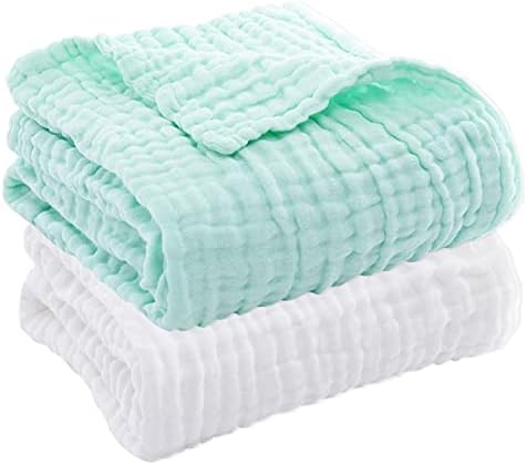 Детски Муслиновые хавлии за Баня, Aablexema - Комплект от 2 Пеленальных одеяла голям размер 43X43 инча за Новородени Бебета