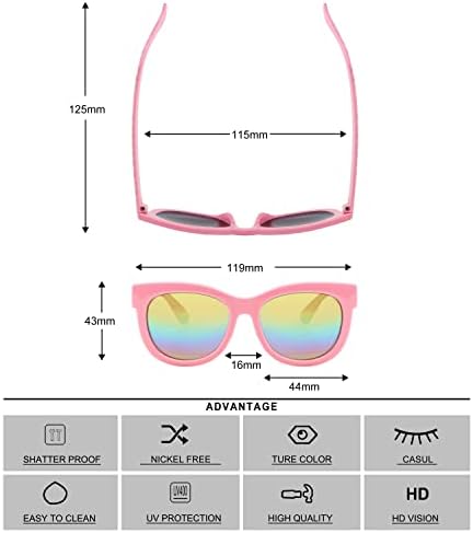 Детски Слънчеви очила KENBO за момичета със Защита от ултравиолетови лъчи, на Слънчеви Очила за Деца с Дръжка във формата