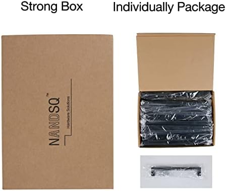 NANDSQ 20 Опаковки Матиран Черен Шкаф С Дупки от 5 см В Центъра, Кв. Черно чекмеджето от Неръждаема Стомана за Кухненски шкаф, Черни