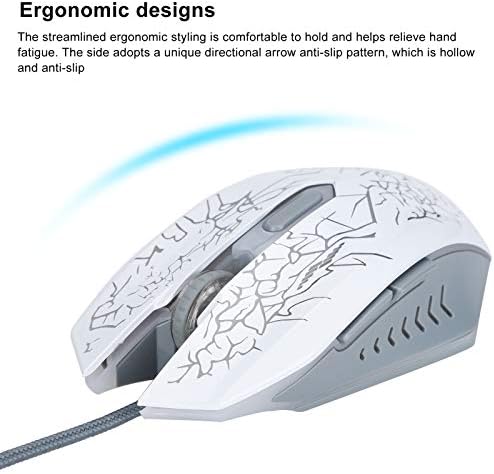 Жичен Детска мишка USB - С осветлението на Дишане - 2400/1800/1200/800 dpi 3500 кадъра в секунда - Преносима Компютърна мишка