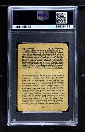 1915 Крекер Джак 76 Клод Хендрикс, Чикаго Уайт Сокс (бейзболна картичка) PSA PSA 1.00 Уайт Сокс