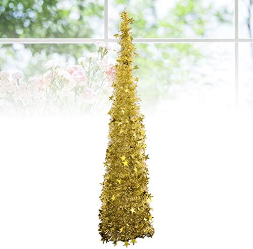 ABOOFAN 120 см Коледна Украса Високо Качество PET Пластмаса Сгъваема Телескопична Коледно Дърво на Коледно Парти Начало Декор