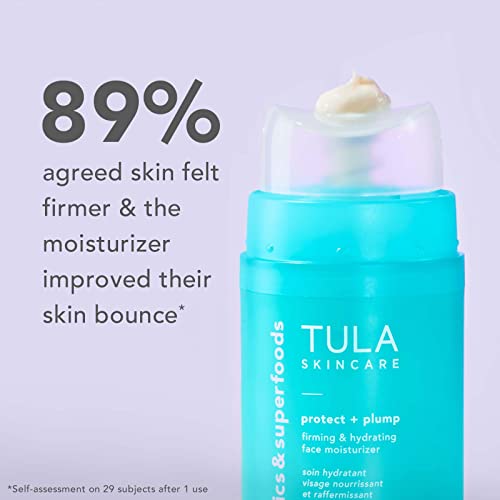 Хидратиращ крем за лице TULA Skin Care Protect + Plump Стягане и хидратиране | Грижа за кожата -Първият Ежедневен неостаряваща