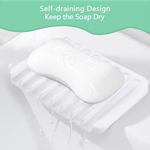 Силиконов Държач за сапун ястия KUKIFUN, 2 бр. Бели сапун ястия за душ, Кухненски мивки в Банята, Сливное устройство за сапун