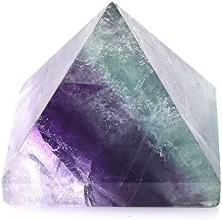 BINNANFANG AC216 1 бр. натурален кристал Флуорит Пирамида, Лечебен Енергиен Камък Рейки Crystal Точков Кула Начало Декор