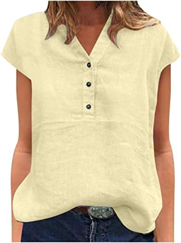 Дамска Лятна Есенна Тениска за Почивка, Дрехи с Къс Ръкав Y2K, Бельо Памучен Однотонная Блуза с V-образно Деколте, Риза за Момичета