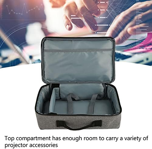 Сверхпрочный калъф за носене проектор, портативна найлонова чанта със здрава дръжка за пътуване, настанява проектори с размери до 13,6x7,9x4