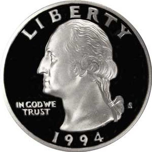 Монета на САЩ в четвърт на Вашингтон с Скъпоценния камък 1994 година на издаване
