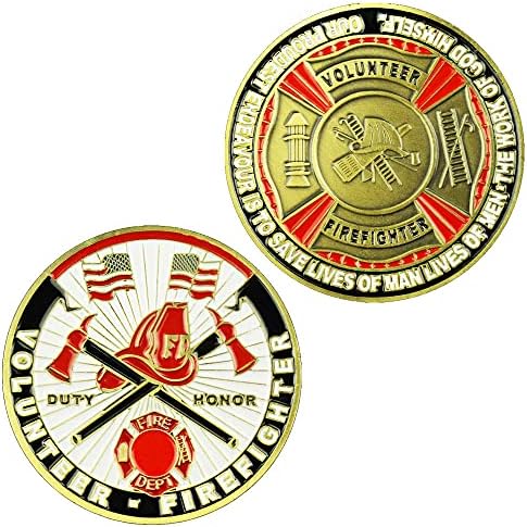 Възпоменателна Монета за събиране с Бронзов Покритие, Спомен за Пожарникар, Доброволец