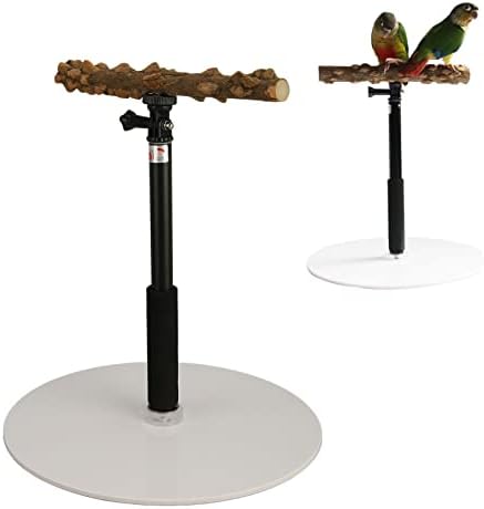 Yuehuamech Поставка за Птичи Костур от Естествено Дърво Регулируема Подвижна Поставка За Игри с Папагали Разклонение на Костур