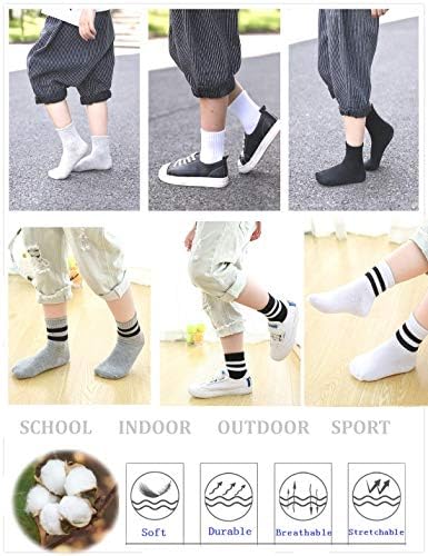 Чорапи за момчета Oohmy, 12 опаковки, подходящи за момчета и момичета 2-12 години, Памучни Спортни Чорапи до Глезена за деца и Големи