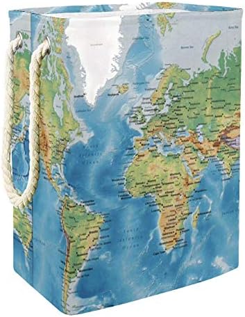 Карта на света Unicey Обикновена Кошница за дрехи, Сгъваема Кошница за Съхранение на Детска кошница