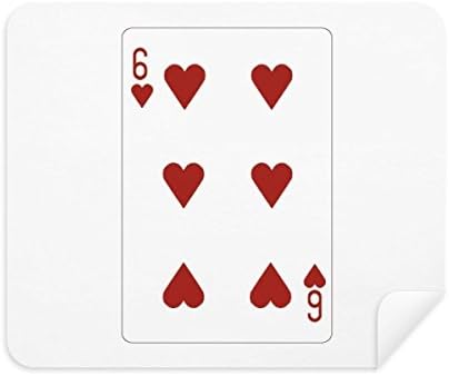 Сърцето 6 Карти за игра, Модел Кърпа За Почистване на Екрана за Пречистване на 2 елемента Замшевой Тъкан