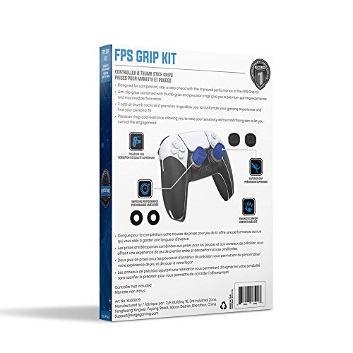 Комплект за улавяне Surge FPS (9 бр.) за контролер PlayStation 5 DualSense, Дръжки за палеца с пръстени за прецизно насочване, Адаптивни,