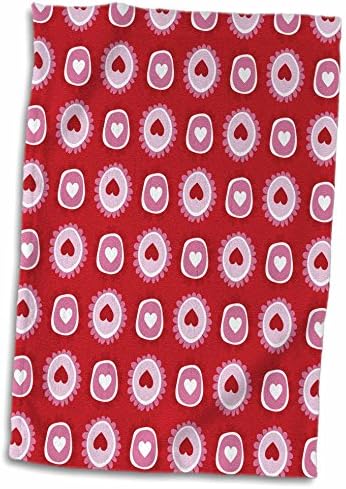 3. Положете Сладки Сърца в формата на цветя и квадратчета С червено-розов модел - Кърпи (twl-274167-3)