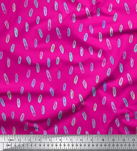 Soimoi Розов памучен плат от джърси, намажете с четка, кърпа с абстрактно принтом ширина 1 ярд 58 инча