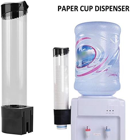 Диспенсер за бумажно-пластмасови чаши от 60-80 Чаши, поставка за Чаши с едно докосване на бутон ((черно))