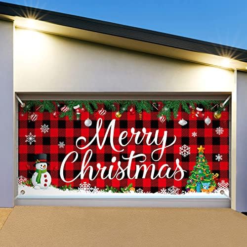 Коледен Празничен Банер на гаражни врати, Коледна Украса, на Фона Голям Коледен Банер, весела Коледа, Врата калъф за Външен прозорец на дома,