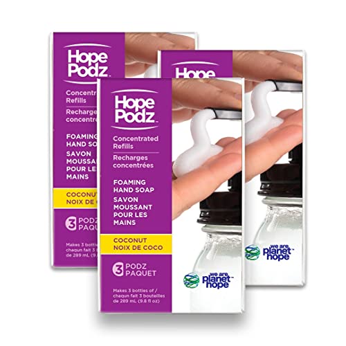 Пенящееся сапун за ръце HOPEPODZ, подходящо за употреба върху планетата, с възможност за разтваряне - 2 опаковки (6 капсули)