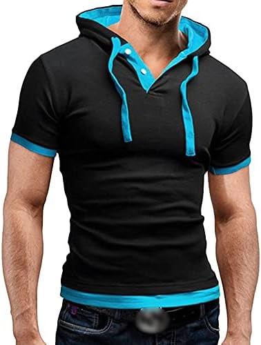 Maiyifu-GJ Мъжки Модни Спортни Блузи с къс ръкав Muscle Fit Workout Gym Hoody Класическа Стилна Тениска Облегающая