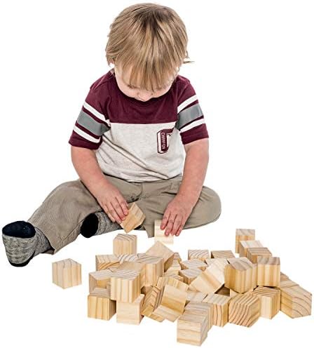 Дървени кубчета за декоративно-приложно изкуство - Направи си сам - Фотоблоки - 1,5-Инчов Непълни блокове от дърво – 50 броя – от Dragon Drew