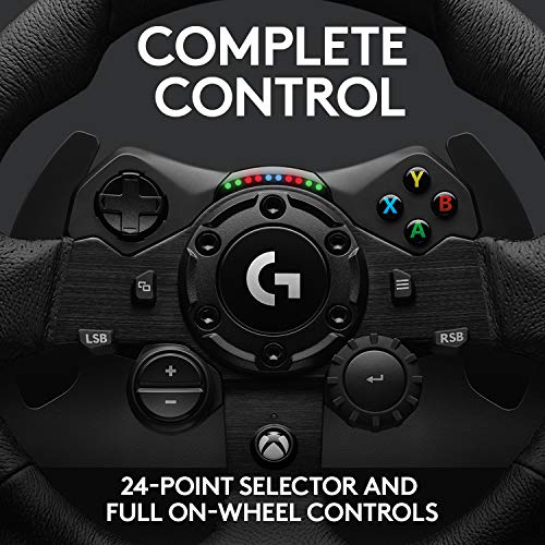Състезателен волан и педали Logitech G923 за Xbox X | S, Xbox One и КОМПЮТЪР с функция за обратна връзка за усилию TRUEFORCE честота до