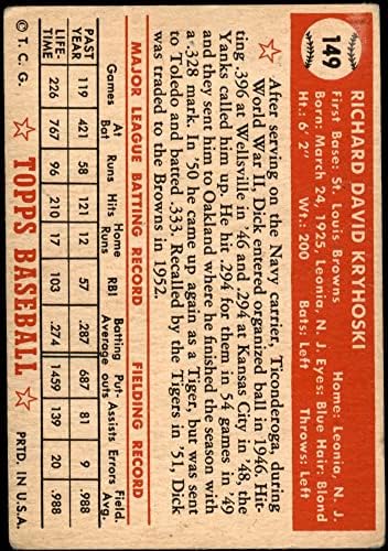 1952 Topps 149 CRM Дик Крихоски Сейнт Луис Кафяви (Бейзболна картичка) (Крем облегалка) ДОБРИ Брауны