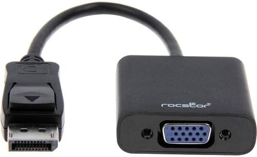 Rocstorage Конвертор видео карта Rocstor DisplayPort към VGA - 1 X Мъжки видео адаптер за Дисплей - 1 X Женски видео адаптер HD-15