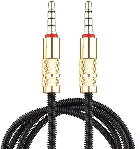 Аудио кабел Lilware в метална оплетке 3,5 мм с метален конектор - от 3,5 мм до 3,5 мм 2,6 метра (80 см), Аудио AUX Кабел - Черен