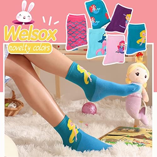 Чорапи WELSOX с Единорогом, Подаръци за Момичета, Детски Забавен Екип от Красиви Животни, Модни Забавни Джаджи, Меки Памучни