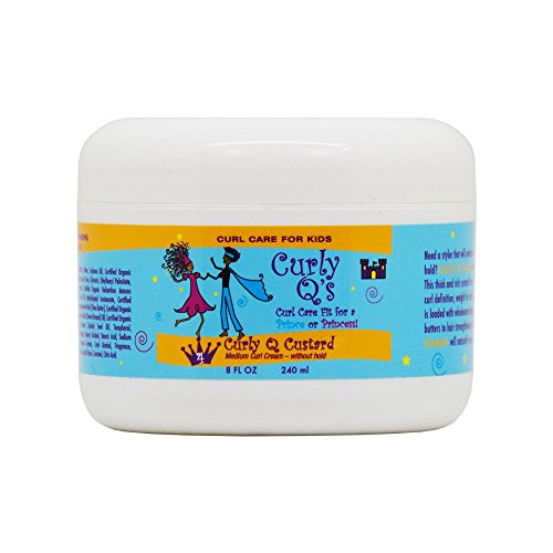Curls Къдрава q ' s Custard Care For Kids - Крем за полагане на Средна дебелина За Сухи гъсти и текстурирани коса, банка обем 8 течни