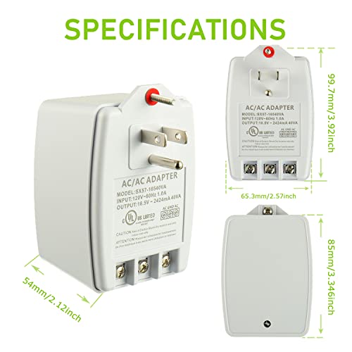 Plug термостат EPLZON 16,5 В 40ВА и трансформатор на крилото на разговора, който е Съвместим с термостати Nest, Ecobee,