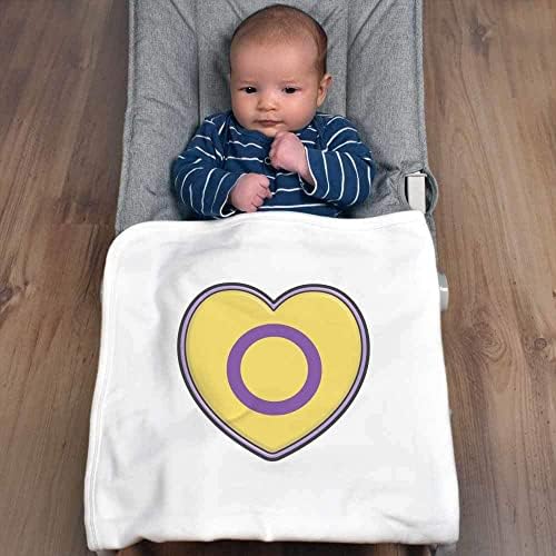 Памучни Бебешки одеяла /Шал Azeeda Флаг intersex гордост във формата на сърце (BY00027966)