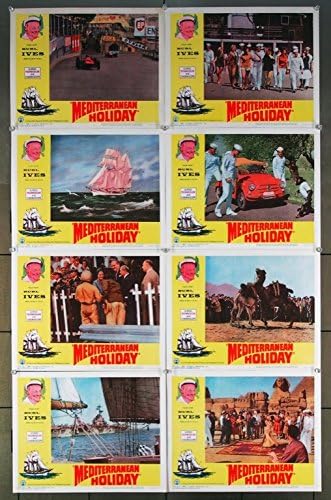 Средиземноморски ваканция (1962) Оригинални картички за лоби в САЩ (11x14) Набор от осем картички режисьори ХЕРМАН ЛЕЙТНЕРА и РУДОЛФ НУССГРУБЕРА