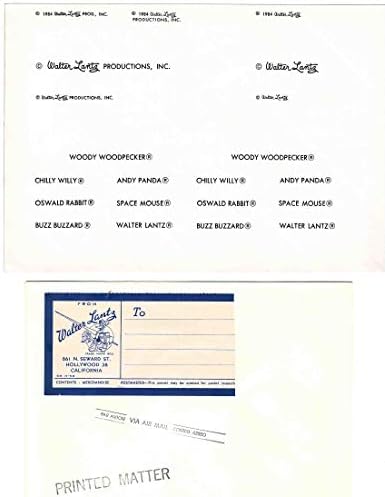 Корпоративна формуляр на Walter Lantz от 12 части в комплект с Оригиналния плик с размери 10 x 13 см